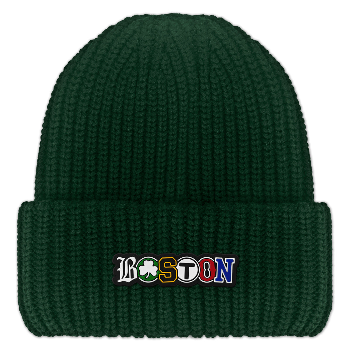 Boston Townie Pride PVC Chunky Knit Winter Hat - Chowdaheadz