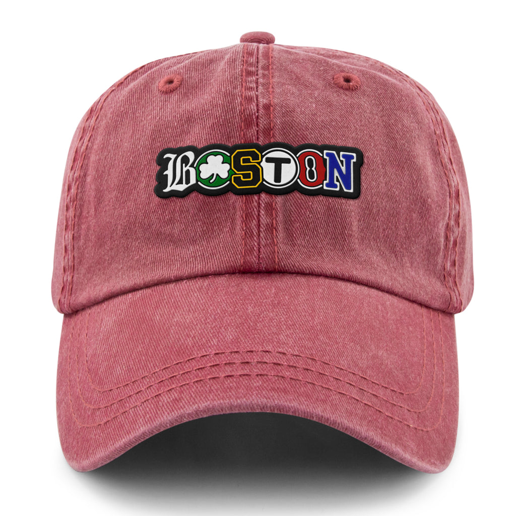 Boston Townie Pride PVC Washed Dad Hat - Chowdaheadz