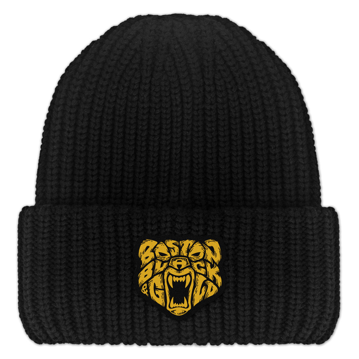 Boston Black & Gold Bear Chunky Knit - Chowdaheadz