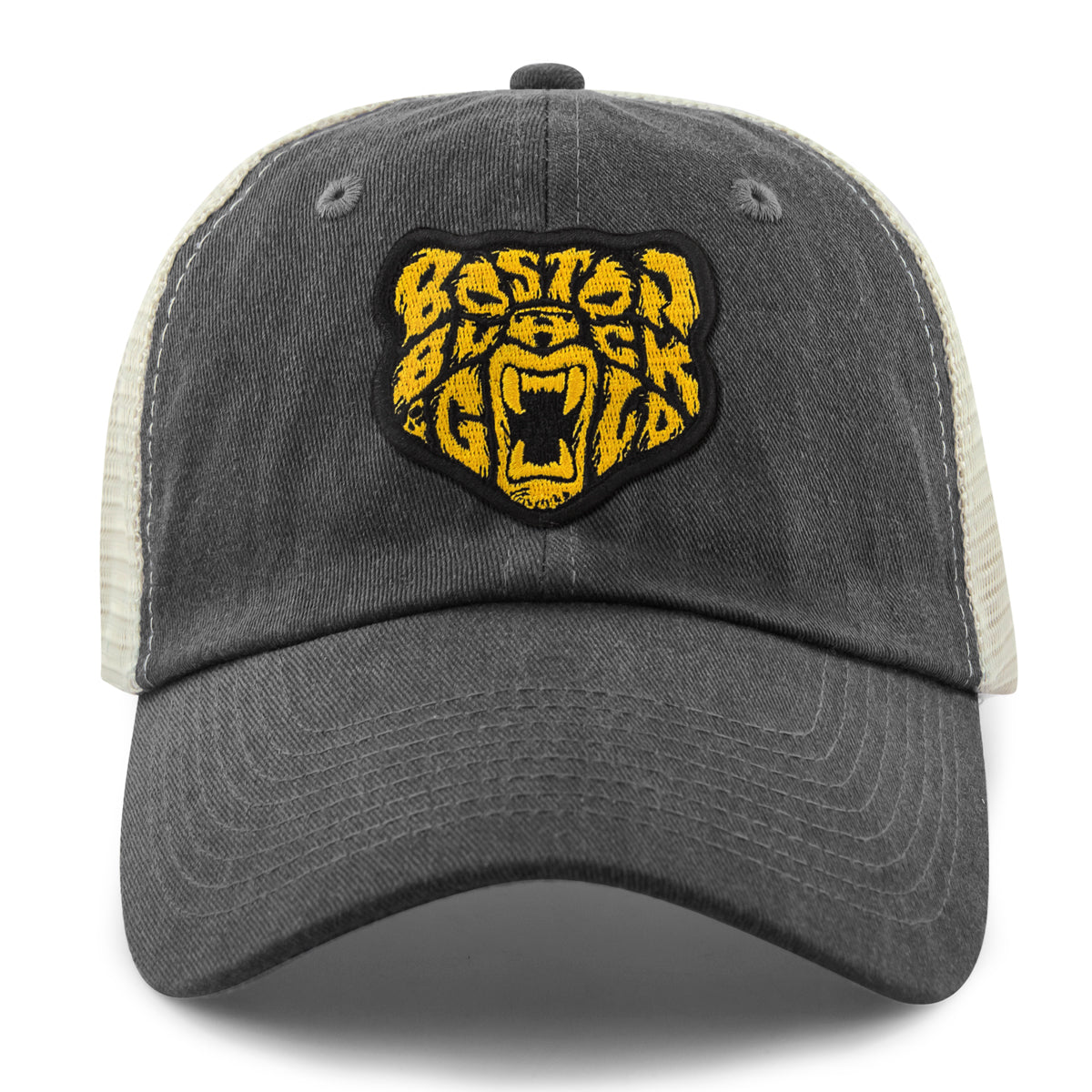 Boston Black & Gold Bear Relaxed Trucker Hat