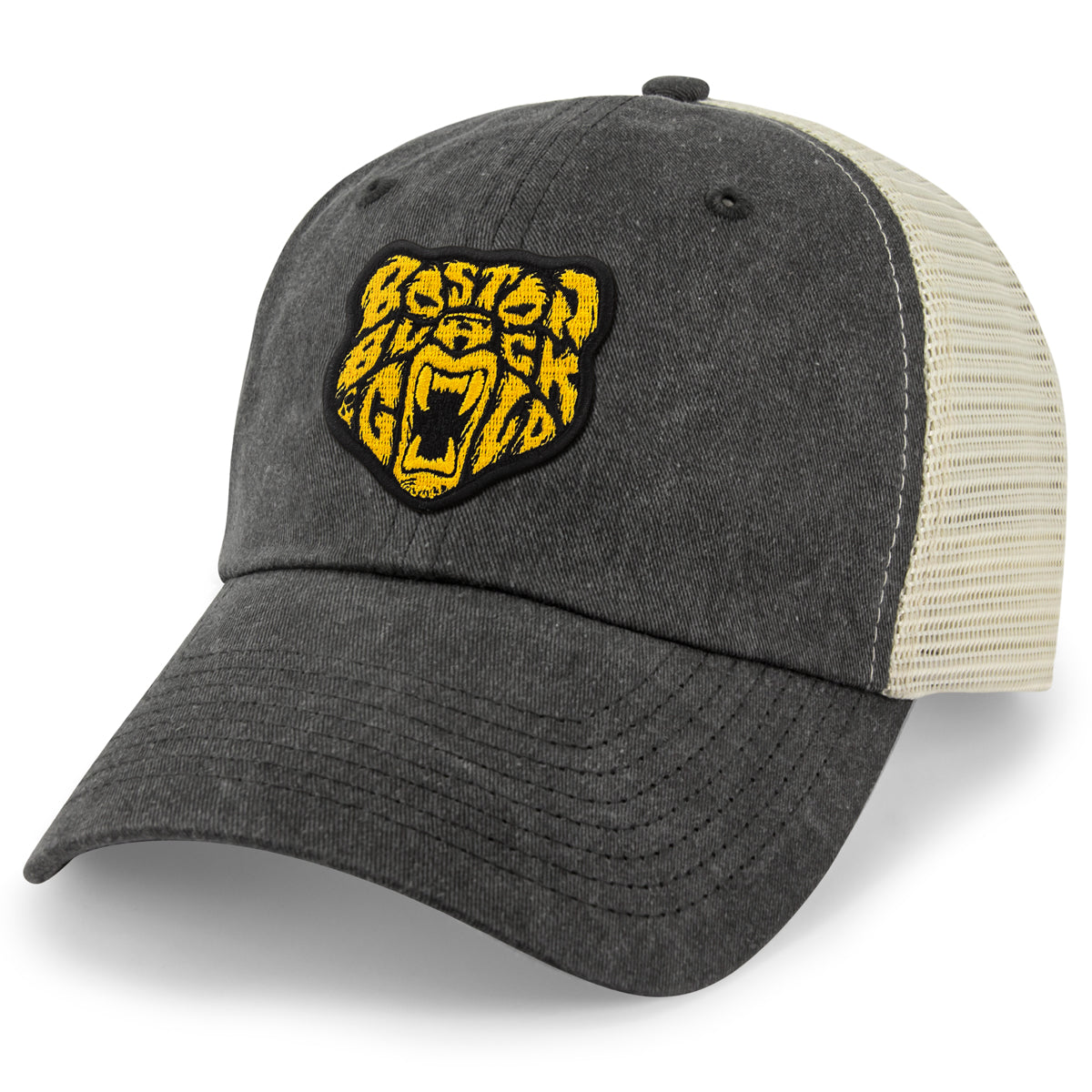 Boston Black & Gold Bear Relaxed Trucker Hat