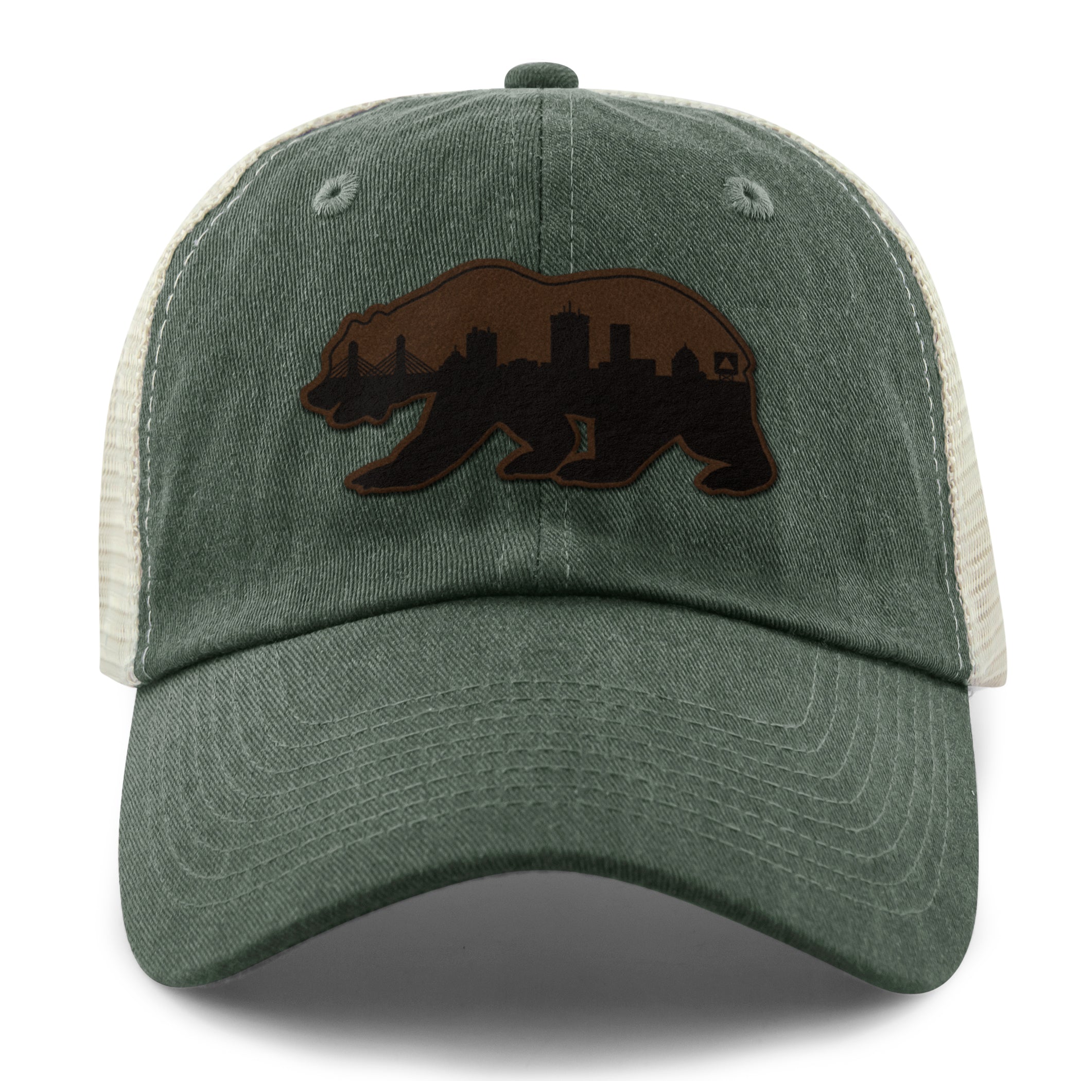 Boston Bear Skyline Leather Patch Relaxed Trucker - Chowdaheadz