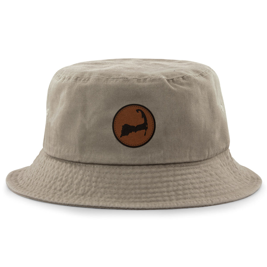 Cape Cod Circle Leather Patch Bucket Hat - Chowdaheadz