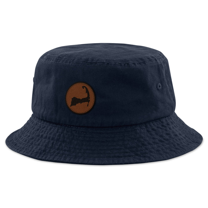 Cape Cod Circle Leather Patch Bucket Hat - Chowdaheadz