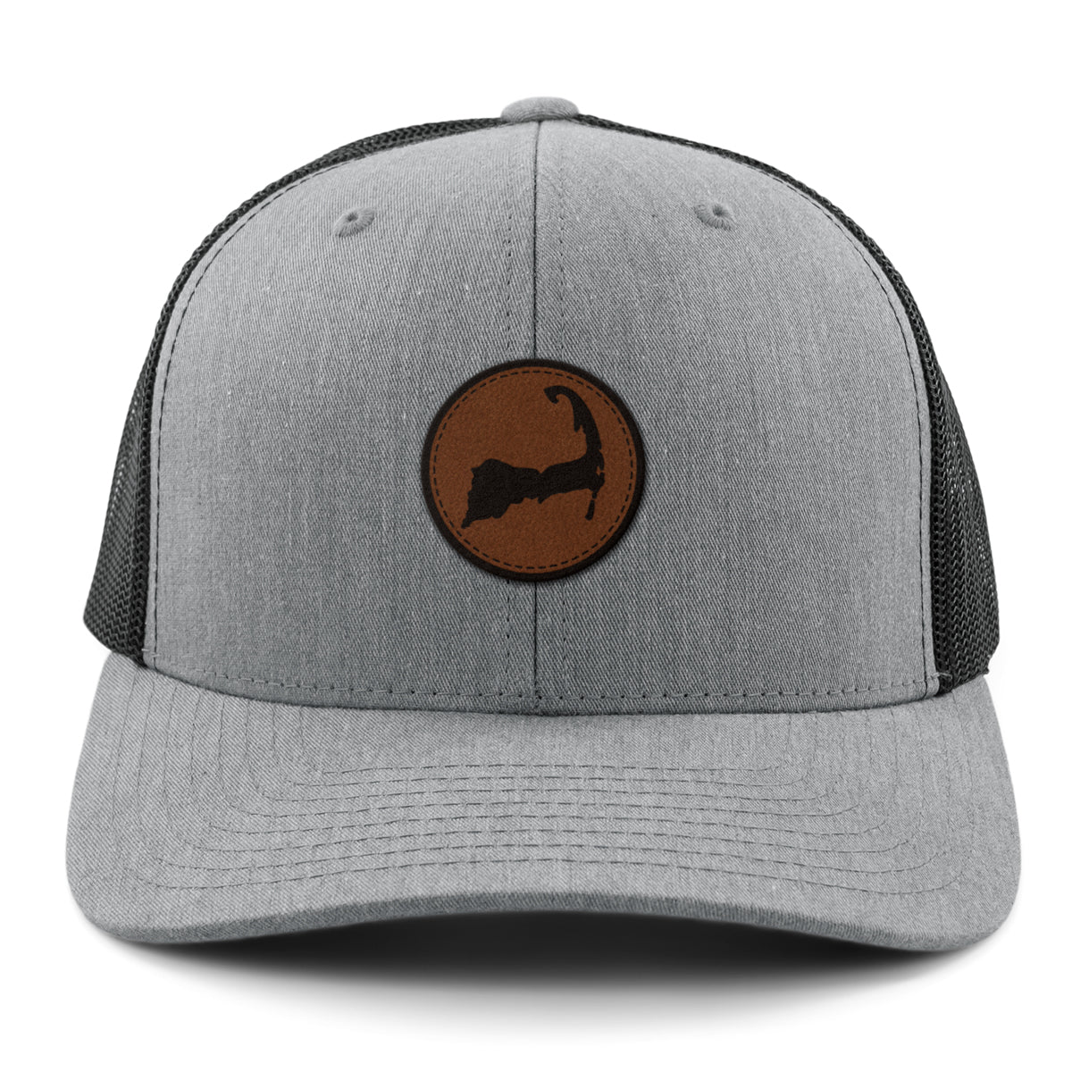 Cape Cod Circle Leather Patch Classic Snapback Trucker - Chowdaheadz