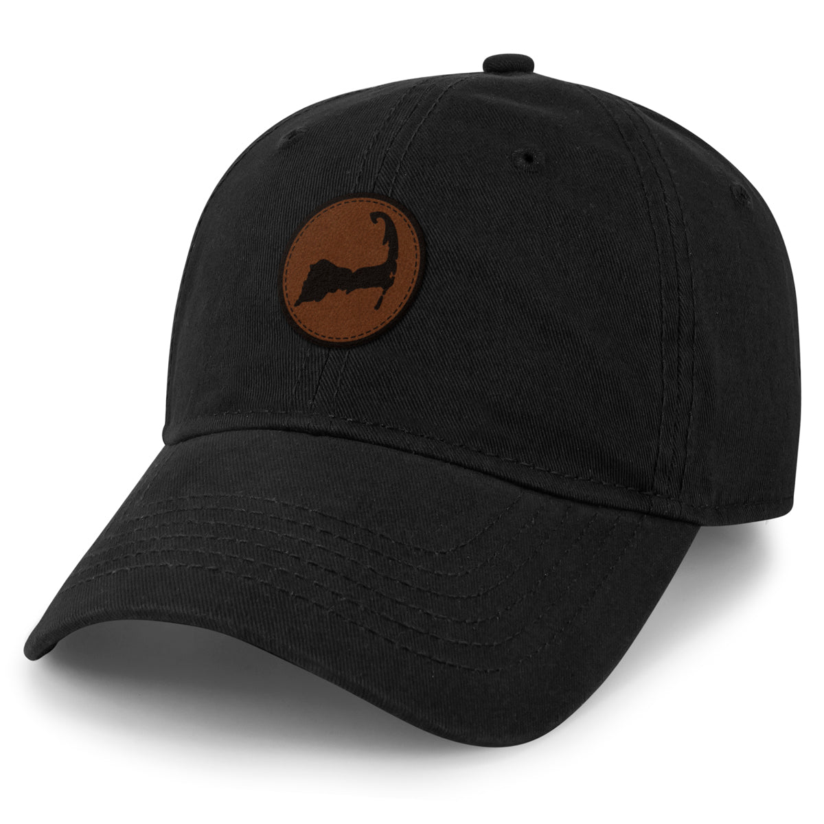 Cape Cod Circle Leather Patch Dad Hat - Chowdaheadz
