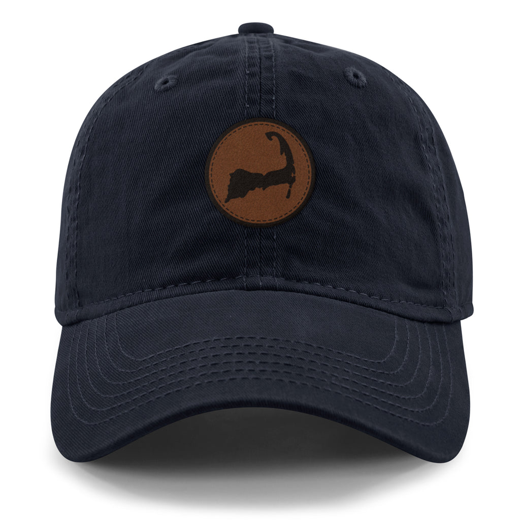 Cape Cod Circle Leather Patch Dad Hat - Chowdaheadz