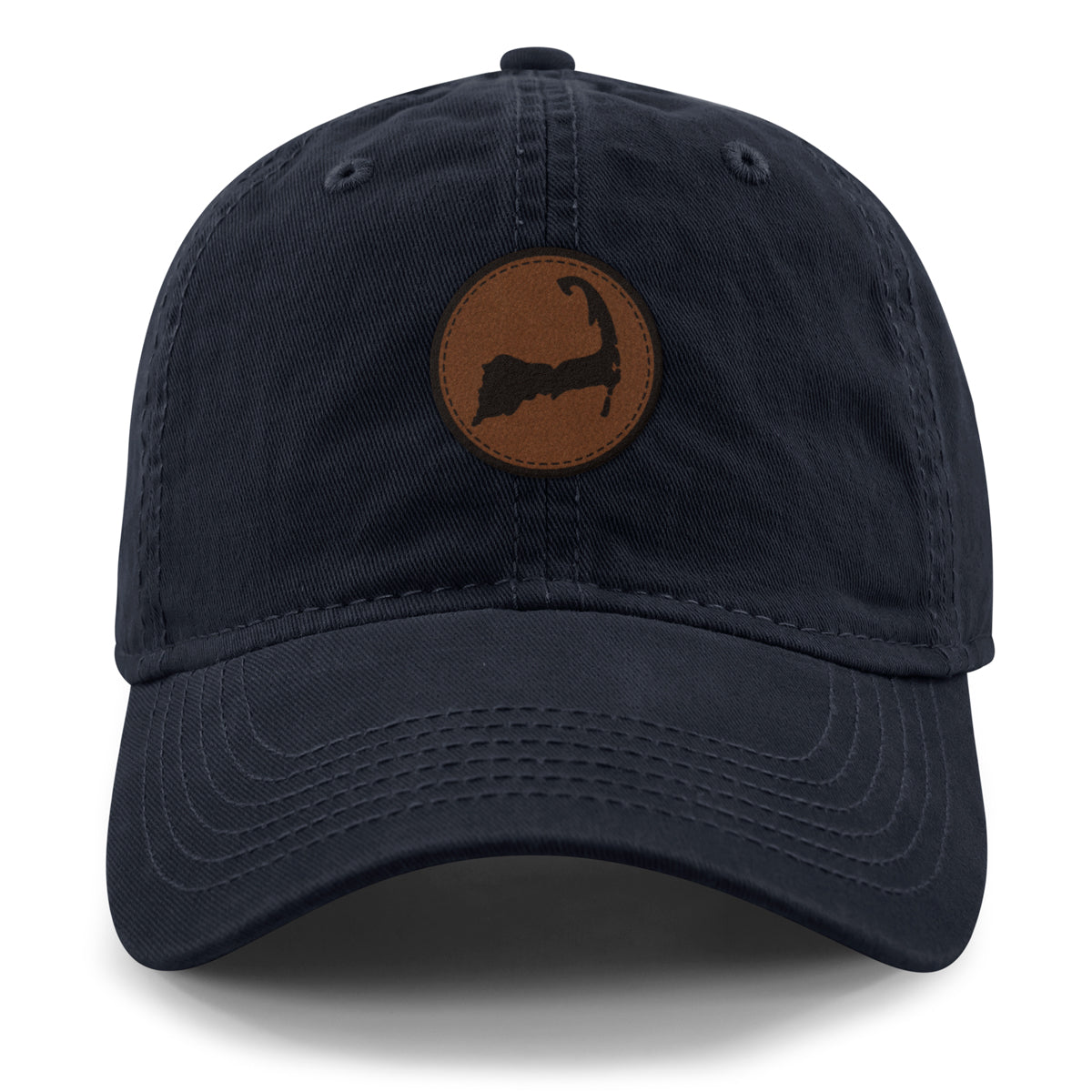 Cape Cod Circle Leather Patch Dad Hat - Chowdaheadz