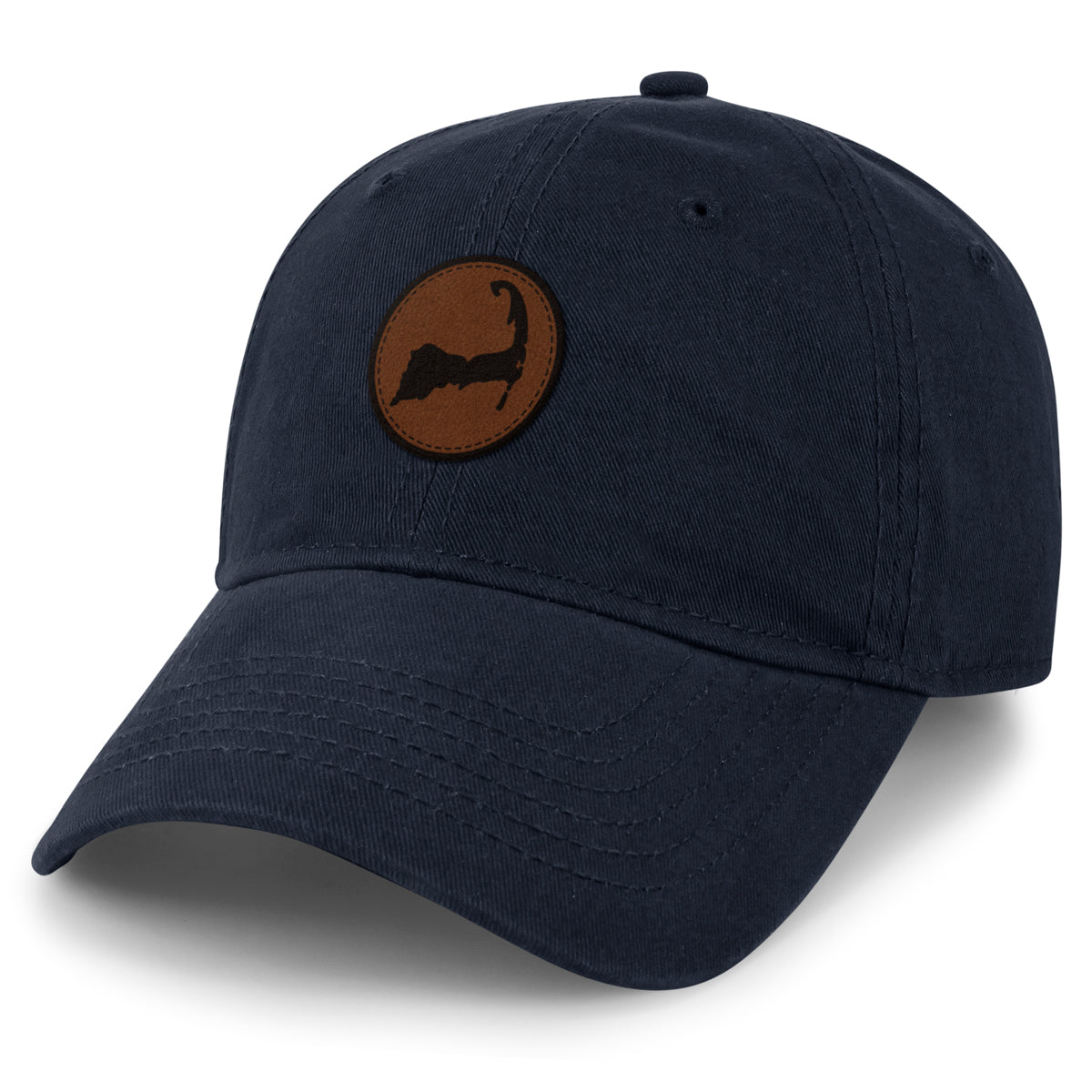 Cape Cod Circle Leather Patch Dad Hat - Chowdaheadz