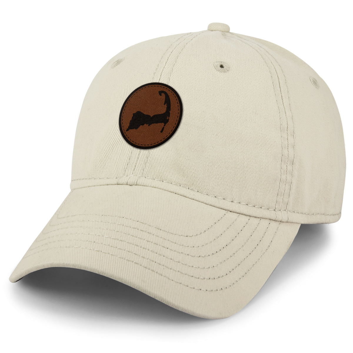 Cape Cod Circle Leather Patch Dad Hat - Chowdaheadz
