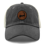 Cape Cod Circle Leather Patch Relaxed Trucker - Chowdaheadz