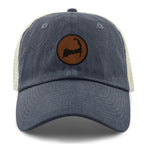 Cape Cod Circle Leather Patch Relaxed Trucker - Chowdaheadz