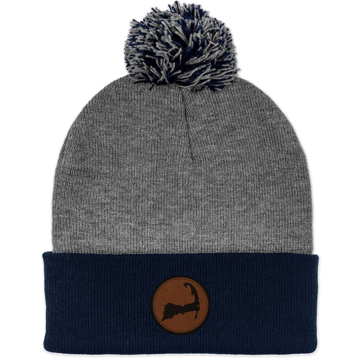 Cape Cod Circle Leather Patch Two Tone Knit