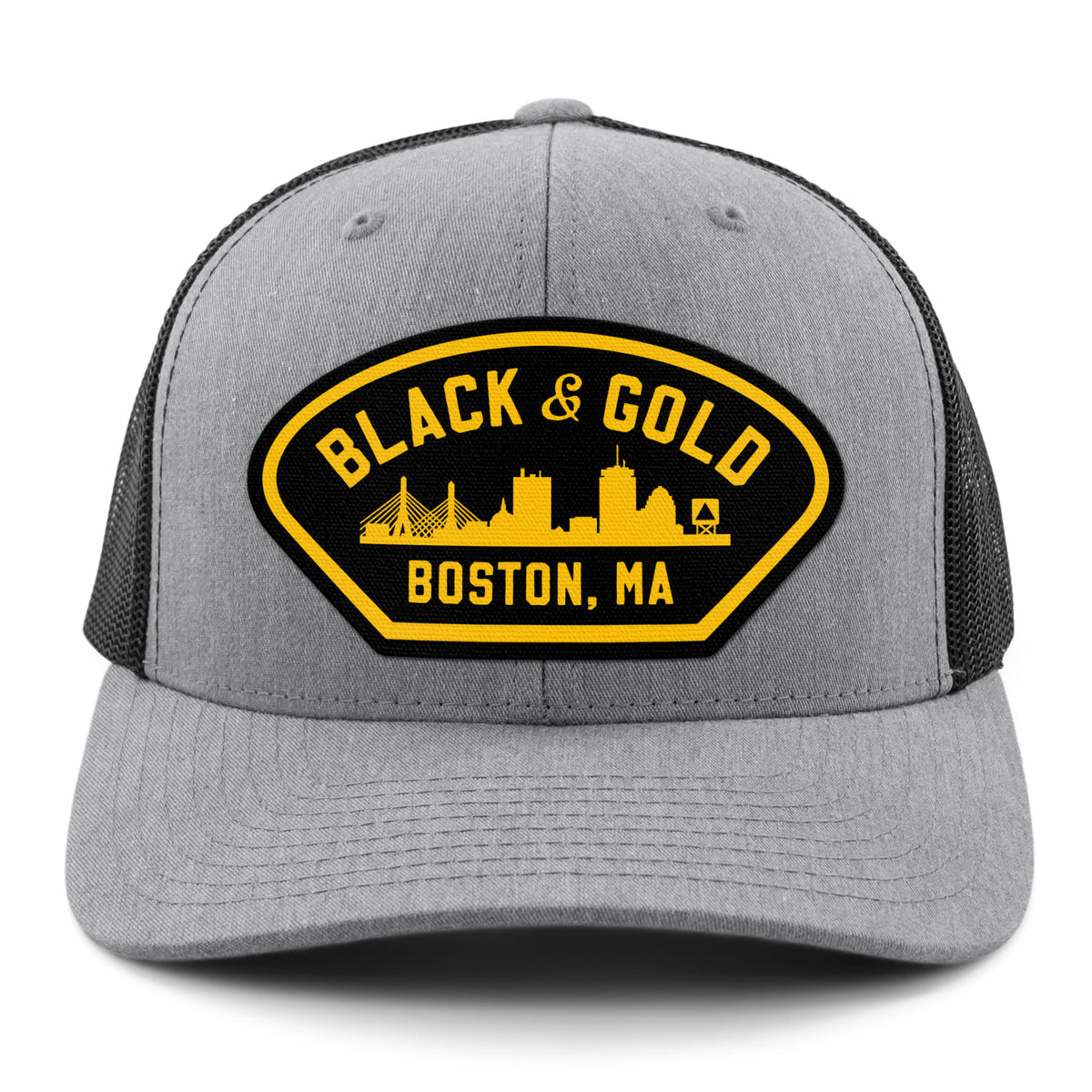 Black & Gold Boston Naval Classic Snapback Trucker Hat - Chowdaheadz