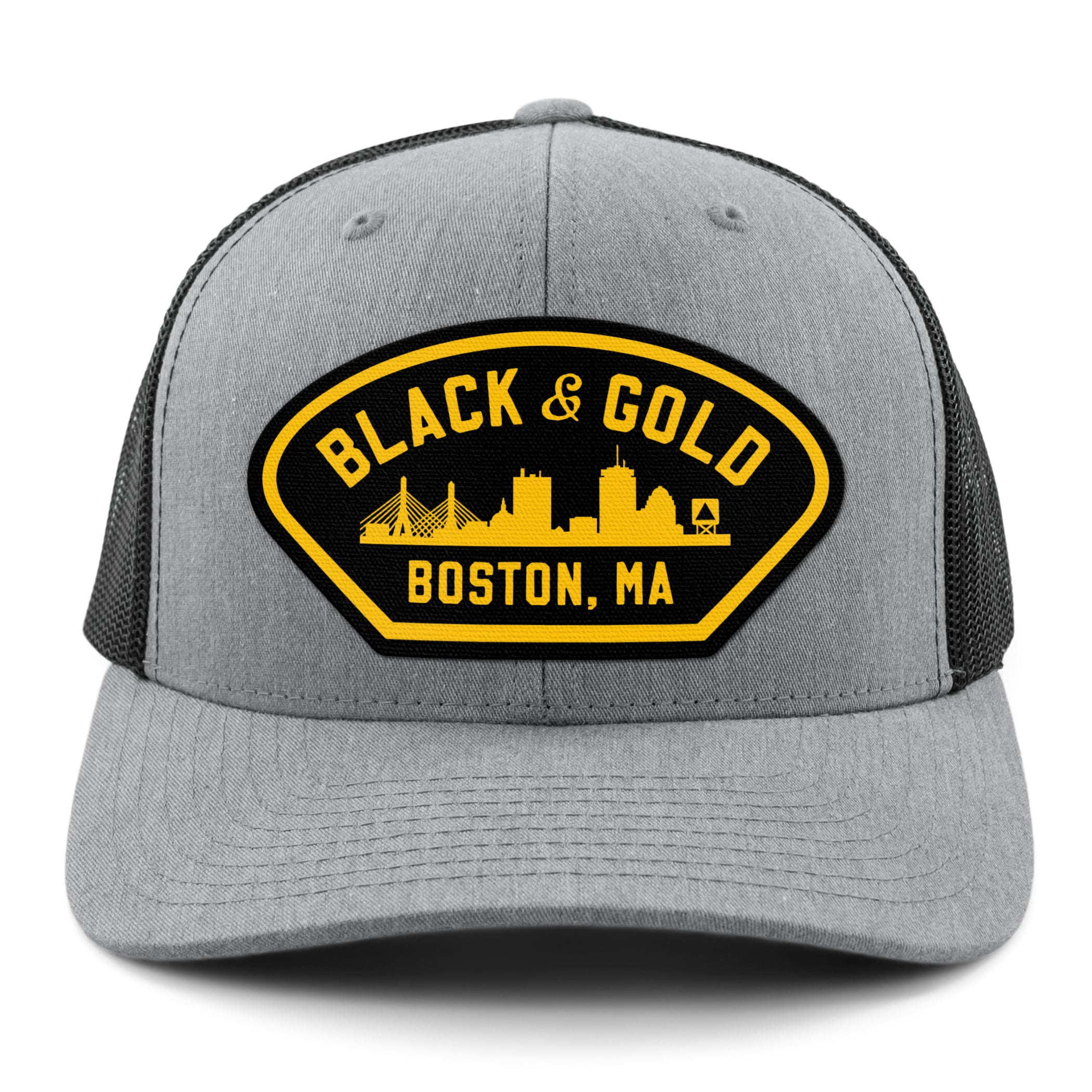 Black & Gold Boston Naval Classic Snapback Trucker Hat