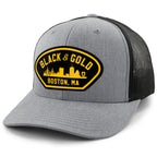 Black & Gold Boston Naval Classic Snapback Trucker Hat