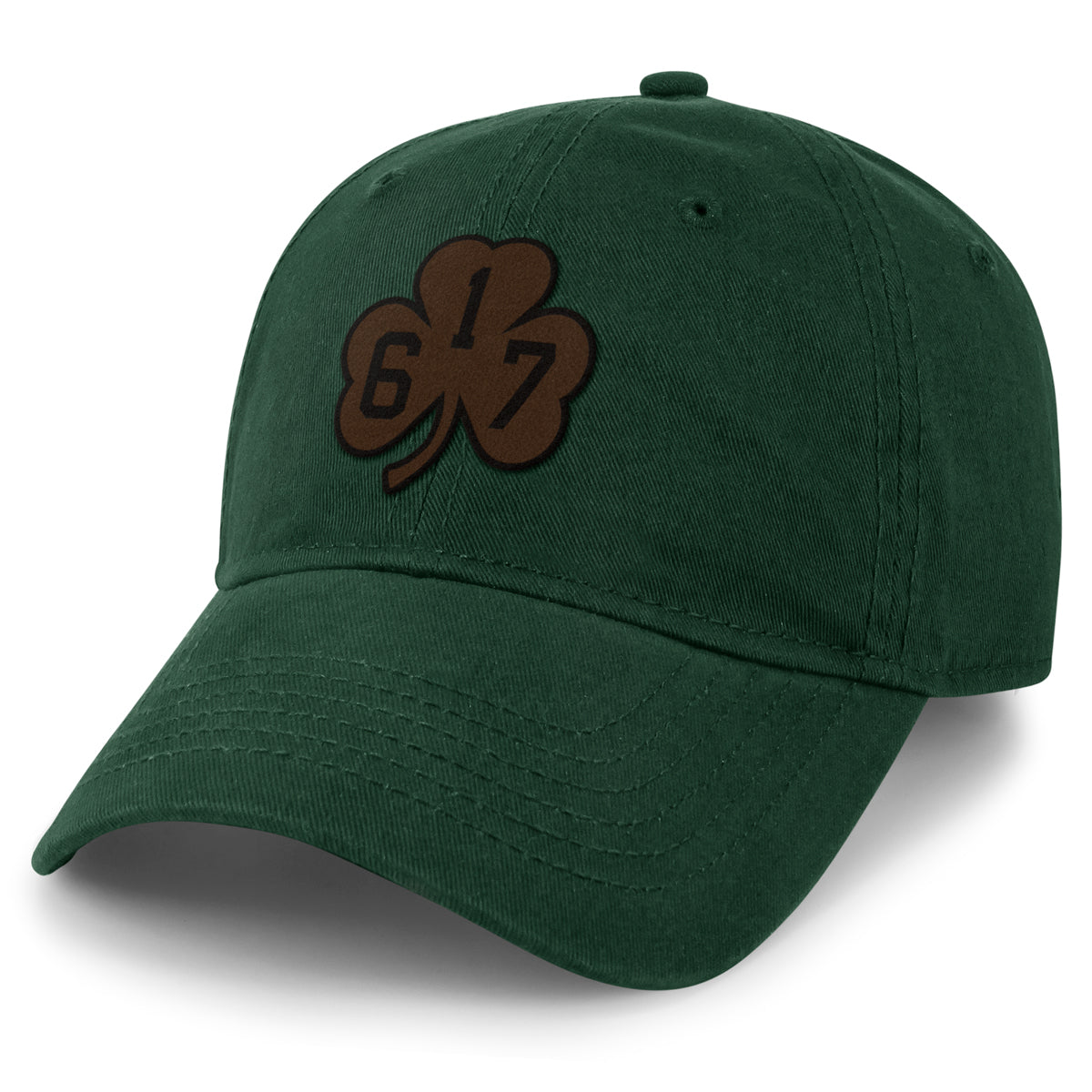617 Shamrock Leather Patch Dad Hat - Chowdaheadz