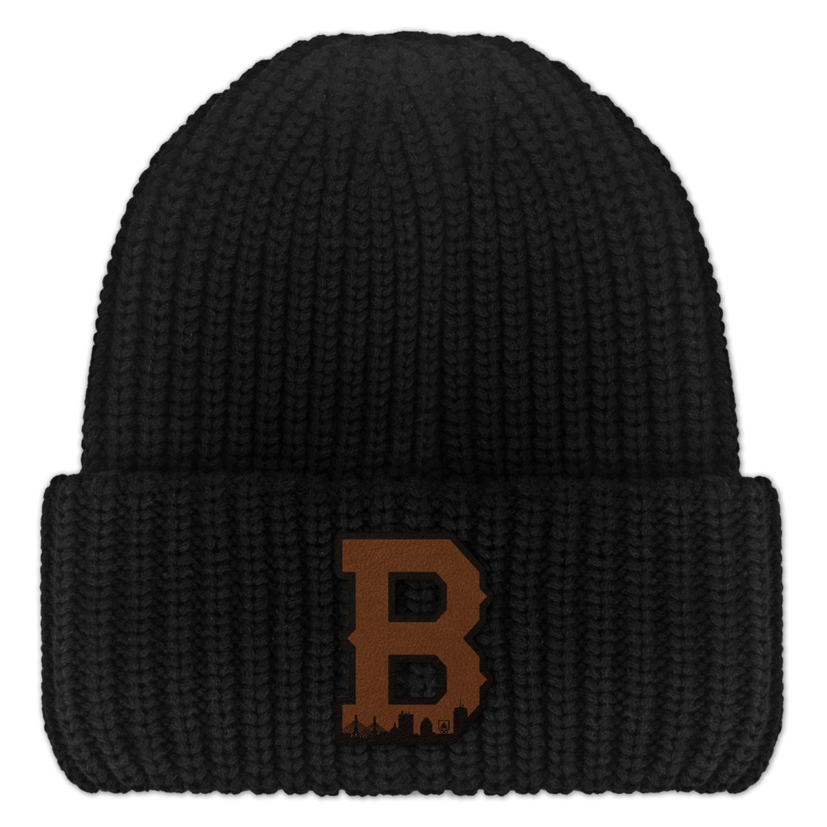 Boston B Skyline Leather Patch Chunky Knit - Chowdaheadz