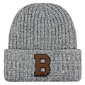 Boston B Skyline Leather Patch Chunky Knit Winter Hat - Chowdaheadz
