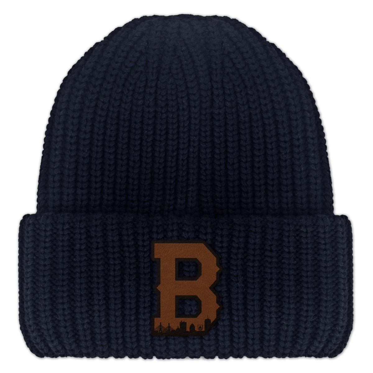 Boston B Skyline Leather Patch Chunky Knit - Chowdaheadz