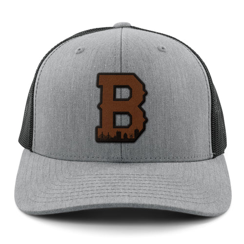 Boston B Skyline Leather Patch Classic Snapback Trucker - Chowdaheadz
