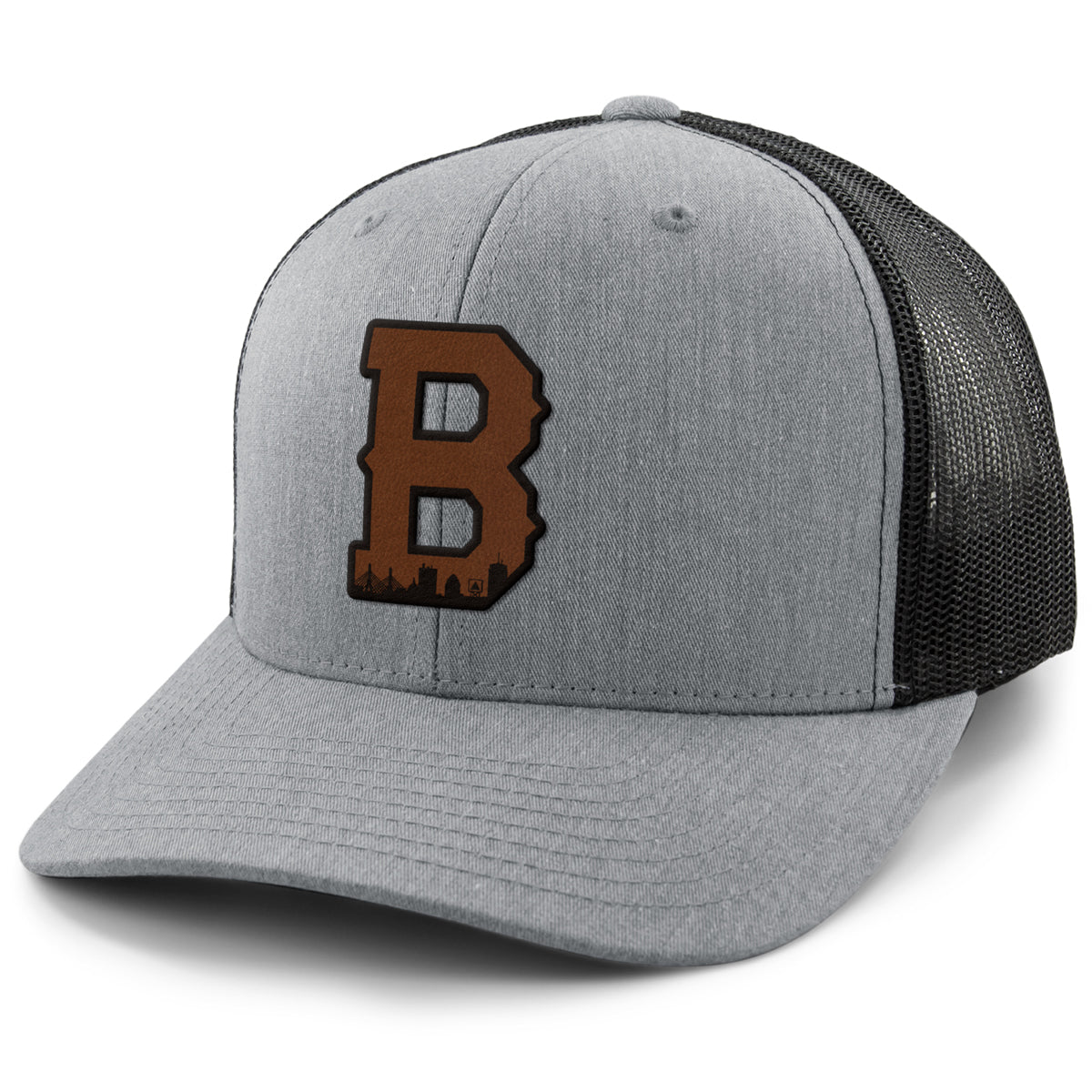 Boston B Skyline Leather Patch Classic Snapback Trucker - Chowdaheadz