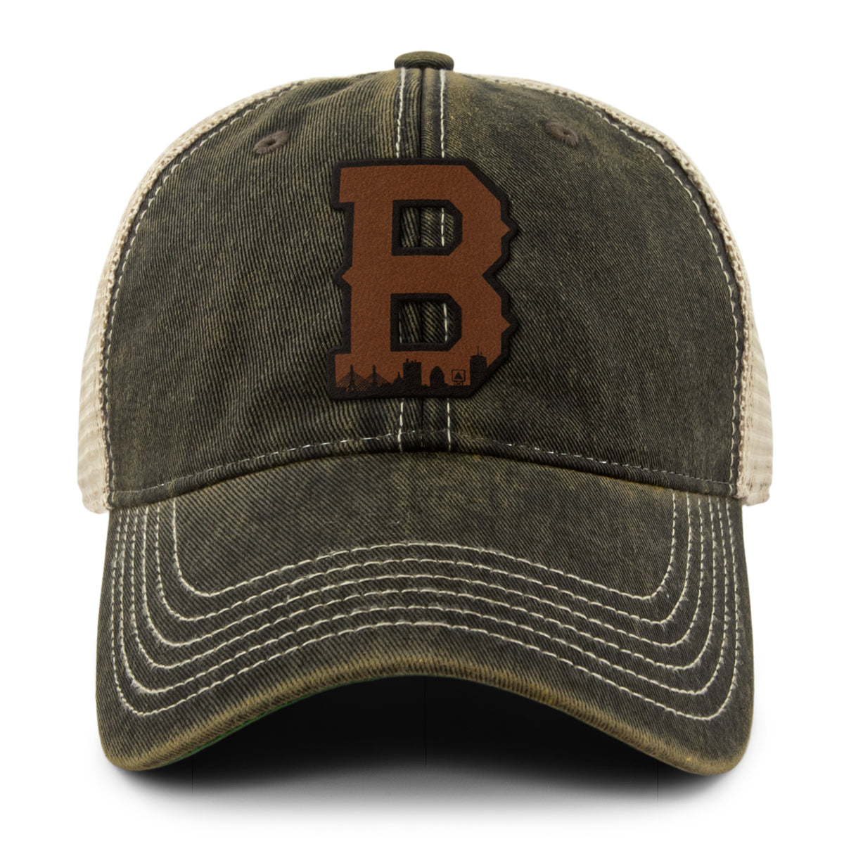 Boston B Skyline Leather Patch Dirty Water Trucker - Chowdaheadz