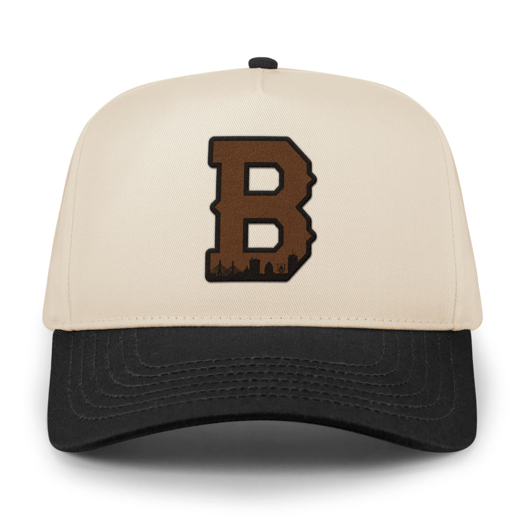 Boston B Skyline Leather Patch Retro Snapback Hat