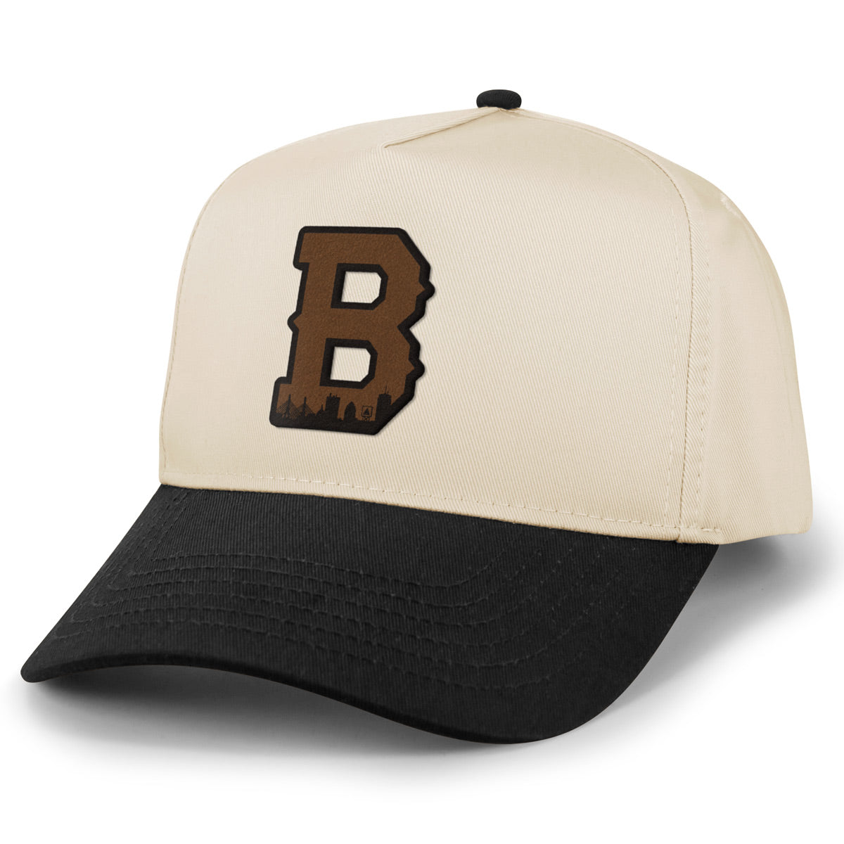 Boston B Skyline Leather Patch Retro Snapback Hat