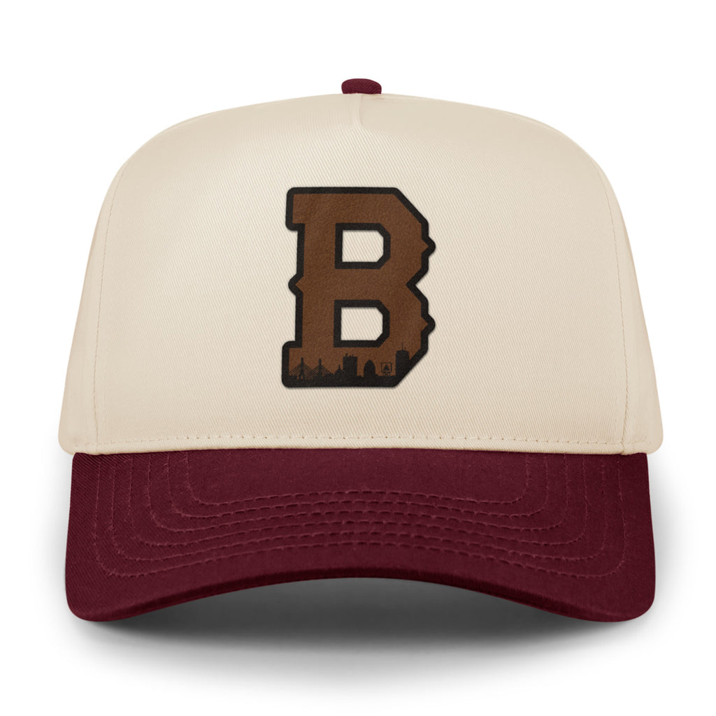 Boston B Skyline Leather Patch Retro Snapback Hat