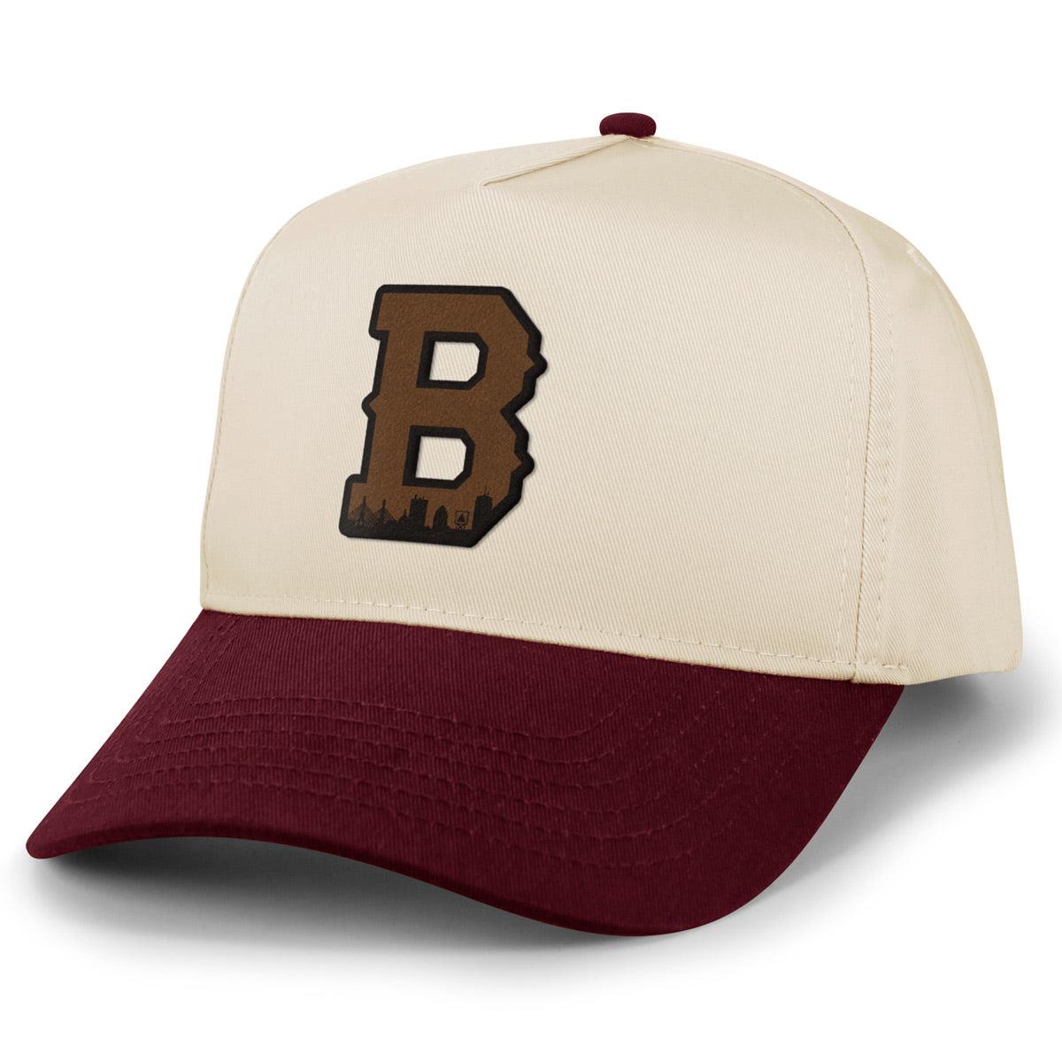 Boston B Skyline Leather Patch Retro Snapback Hat
