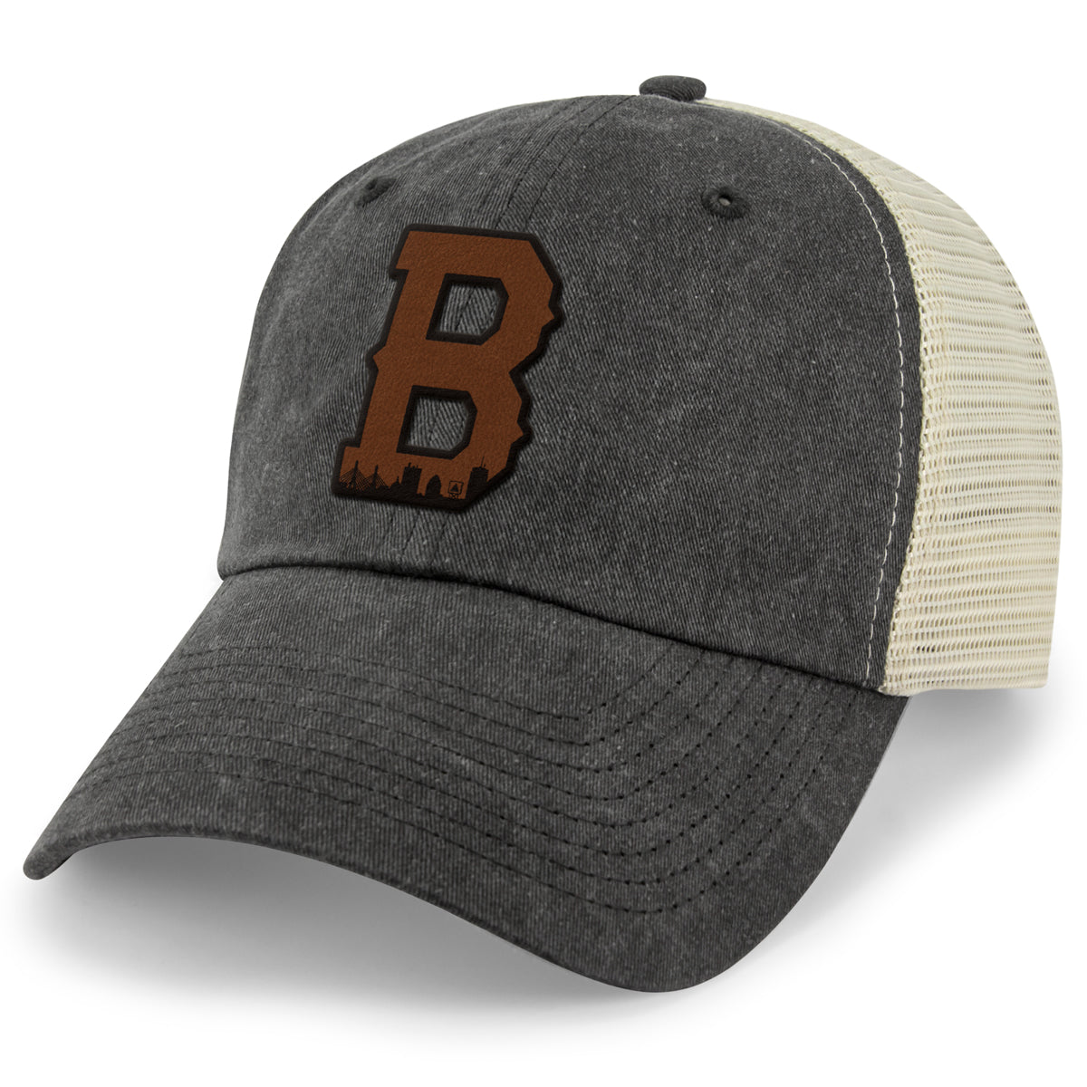 Boston B Skyline Leather Patch Relaxed Trucker - Chowdaheadz
