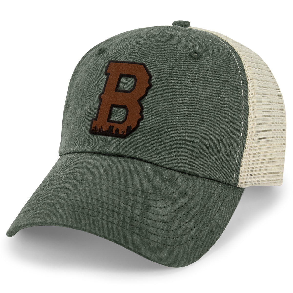 Boston B Skyline Leather Patch Relaxed Trucker - Chowdaheadz