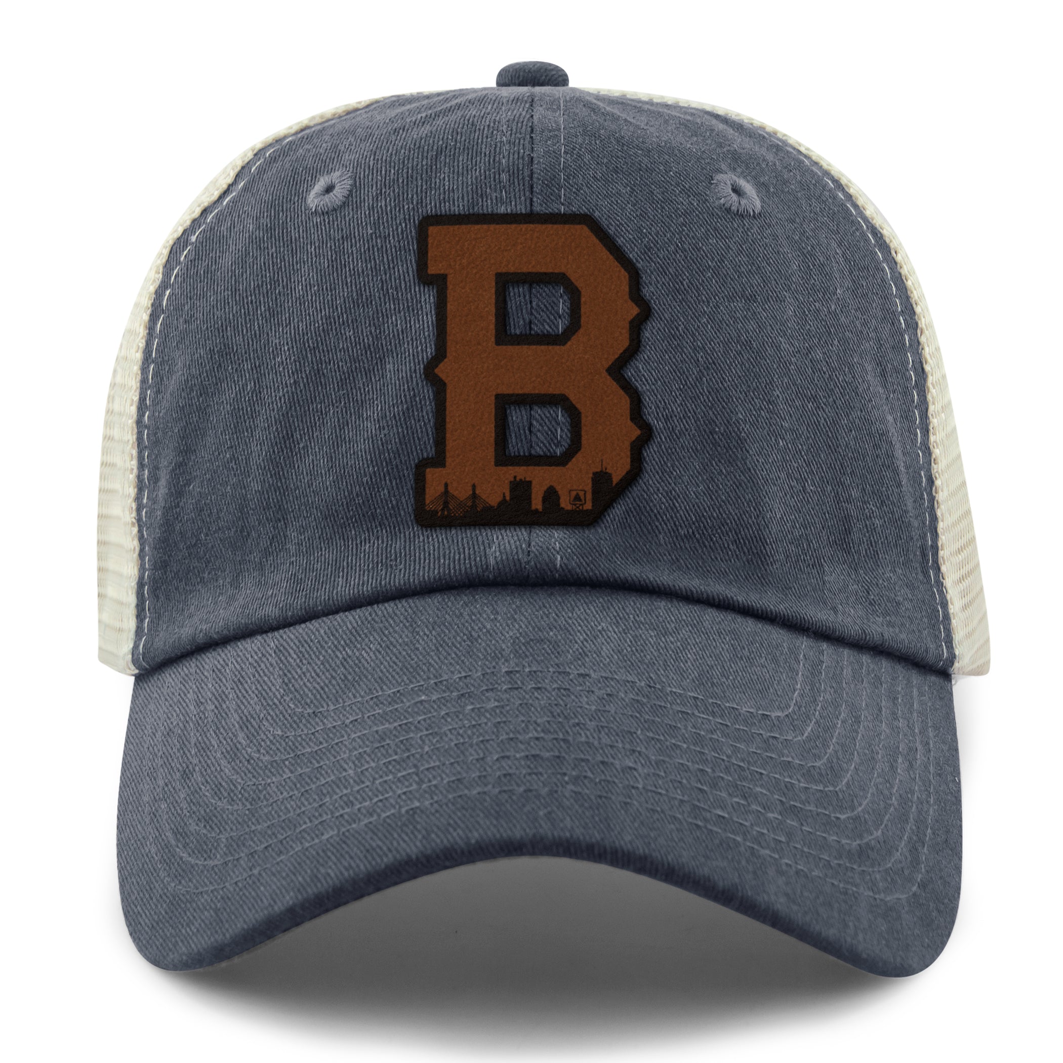 Boston B Skyline Leather Patch Relaxed Trucker - Chowdaheadz