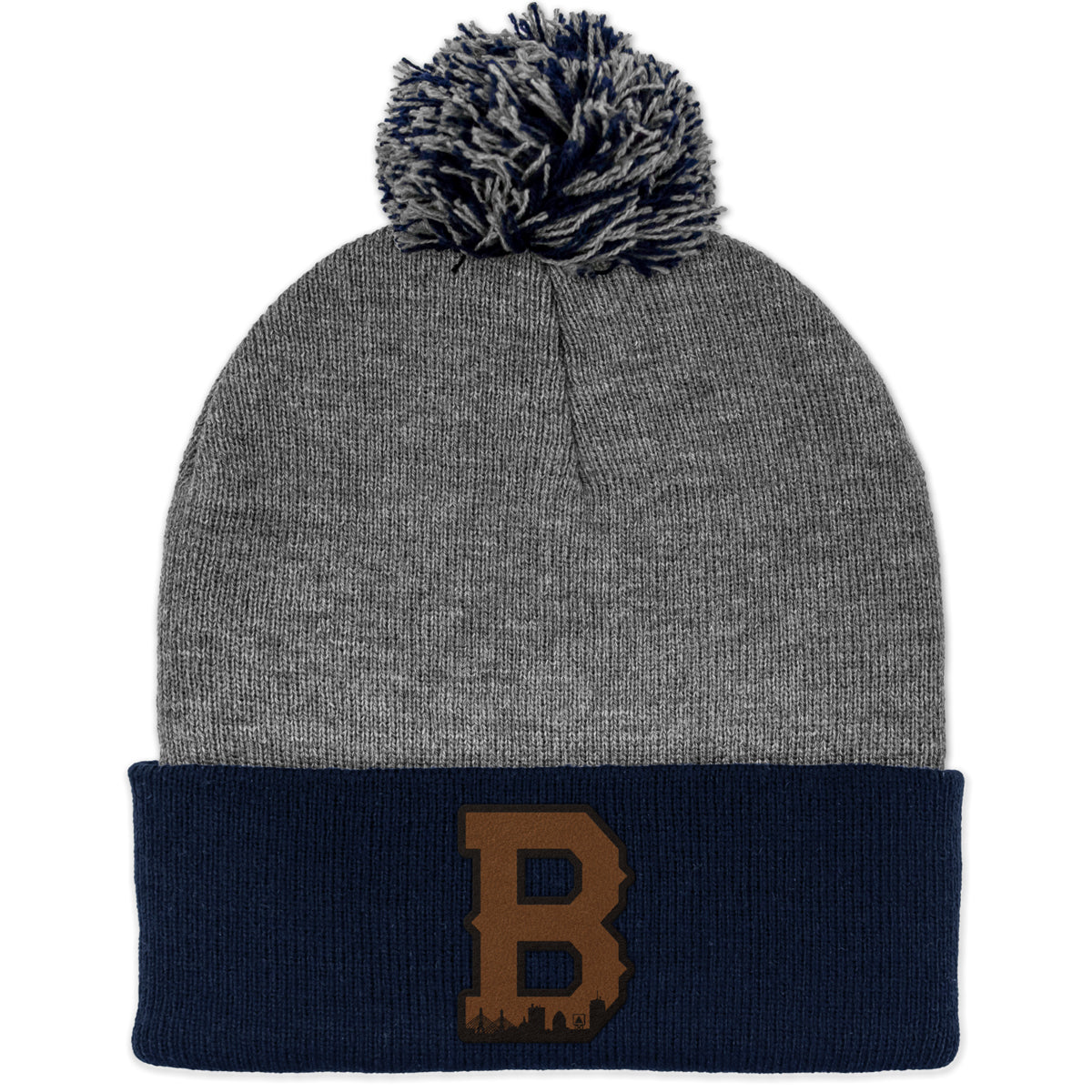 Boston B Skyline Leather Patch Two Tone Knit