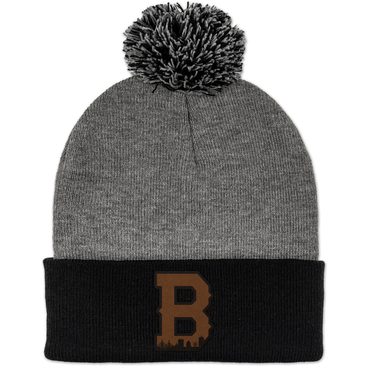 Boston B Skyline Leather Patch Two Tone Knit