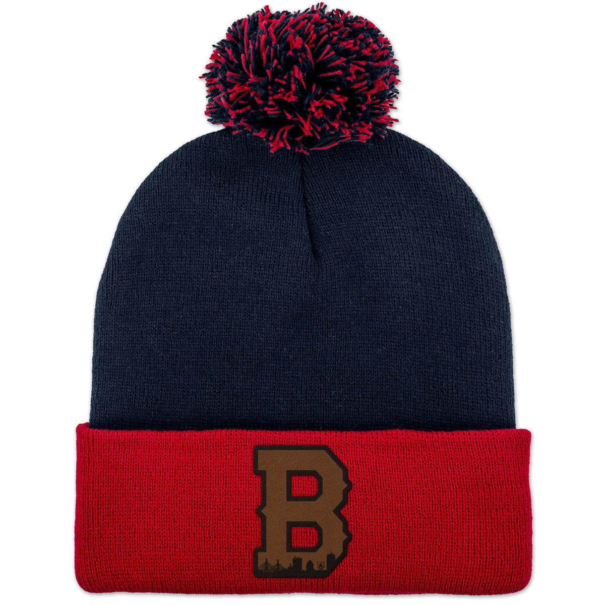 Boston B Skyline Leather Patch Two Tone Knit
