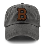 Boston B Skyline Leather Patch Washed Dad Hat - Chowdaheadz