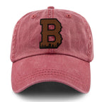 Boston B Skyline Leather Patch Washed Dad Hat - Chowdaheadz