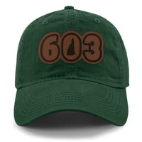 603 New Hampshire Leather Patch Dad Hat - Chowdaheadz