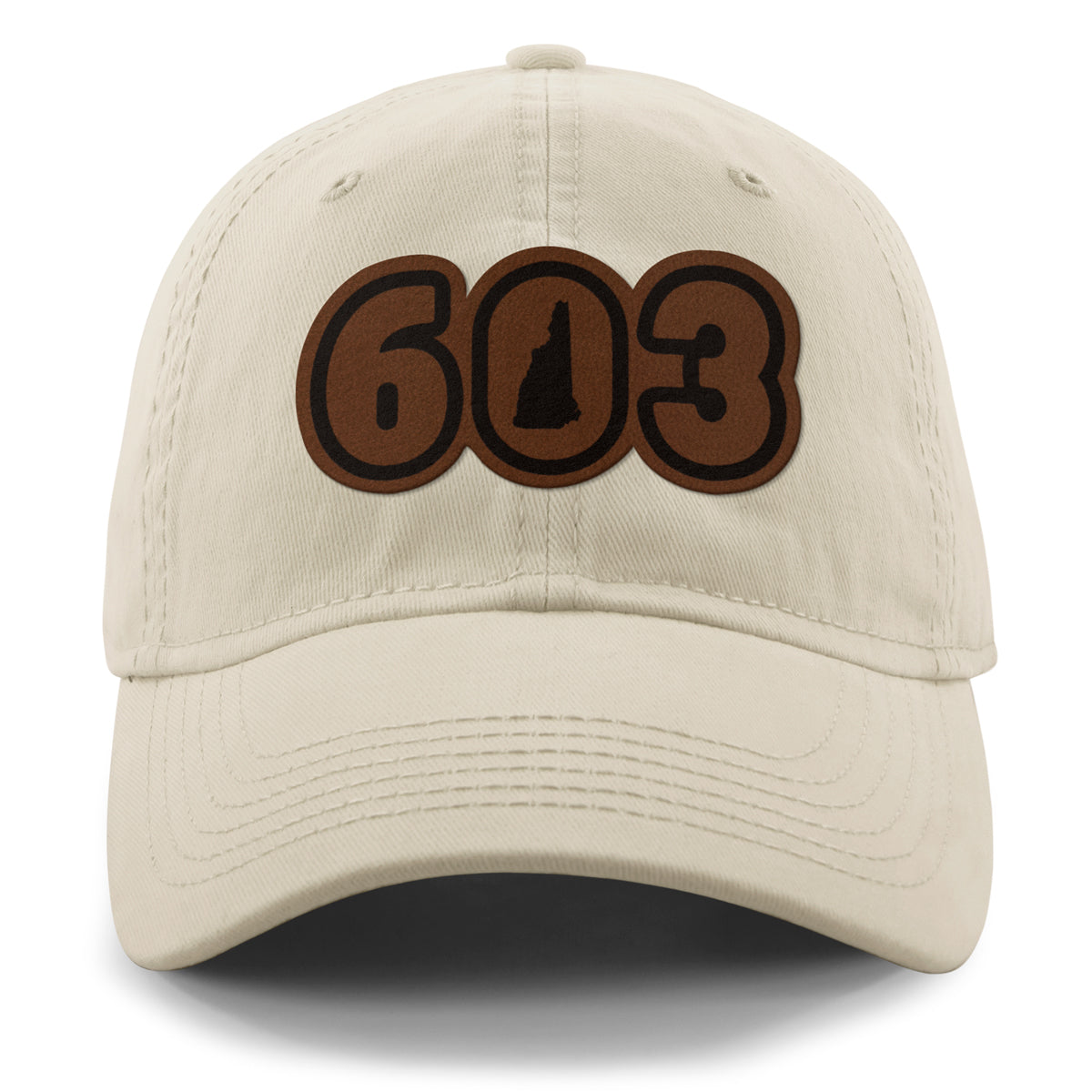 603 New Hampshire Leather Patch Dad Hat - Chowdaheadz