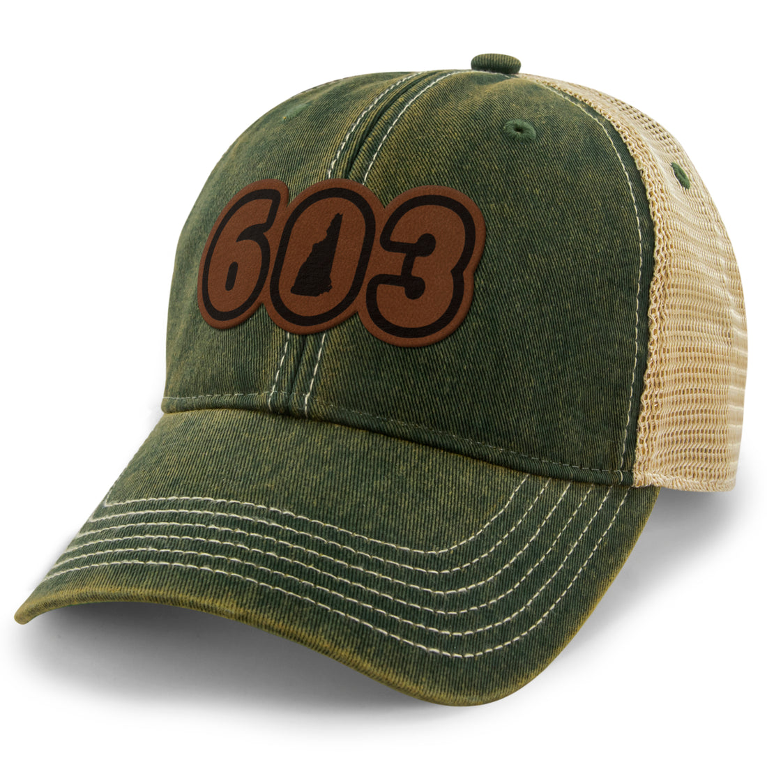 603 NH Leather Patch Relaxed Trucker - Chowdaheadz