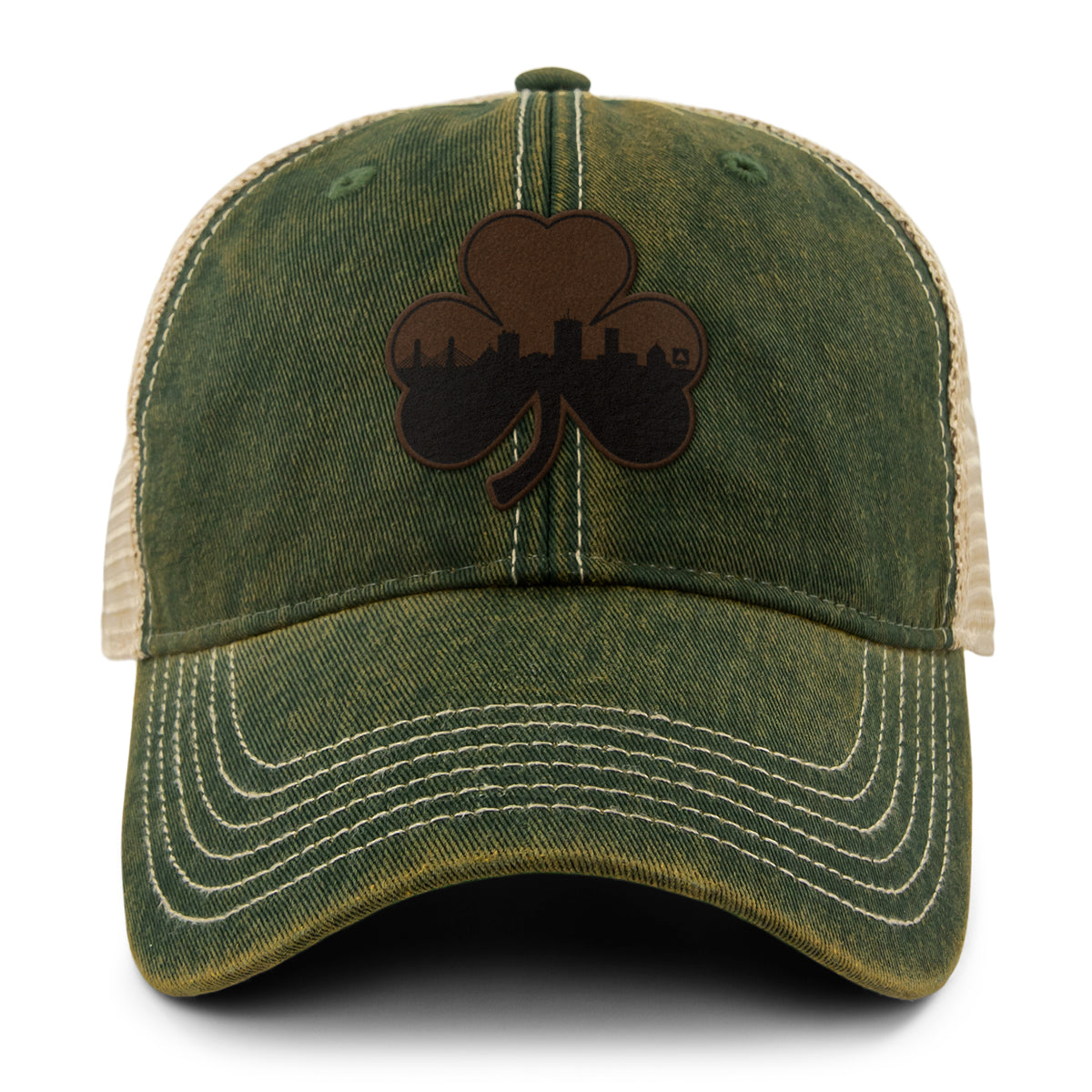 Boston Shamrock Skyline Leather Dirty Water Trucker - Chowdaheadz