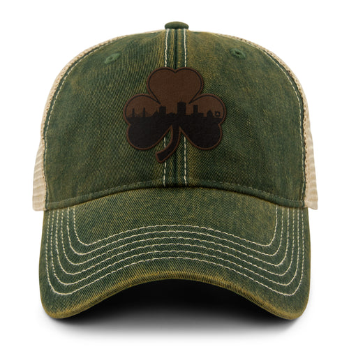 Boston Shamrock Skyline Leather Dirty Water Trucker - Chowdaheadz
