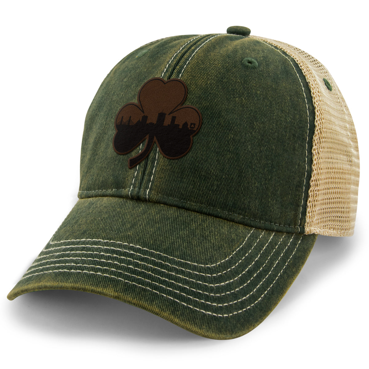 Boston Shamrock Skyline Leather Dirty Water Trucker - Chowdaheadz