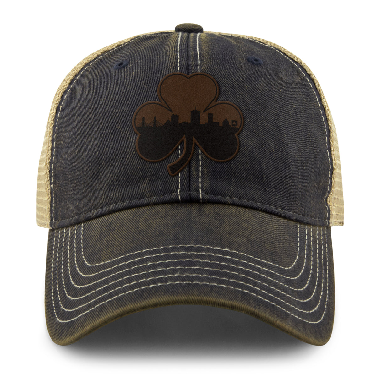 Boston Shamrock Skyline Leather Dirty Water Trucker - Chowdaheadz