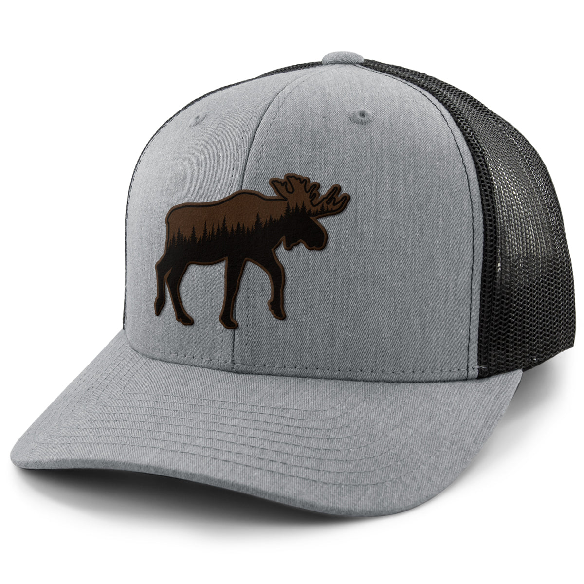 Moose Tree Skyline Leather Patch Classic Snapback Trucker - Chowdaheadz
