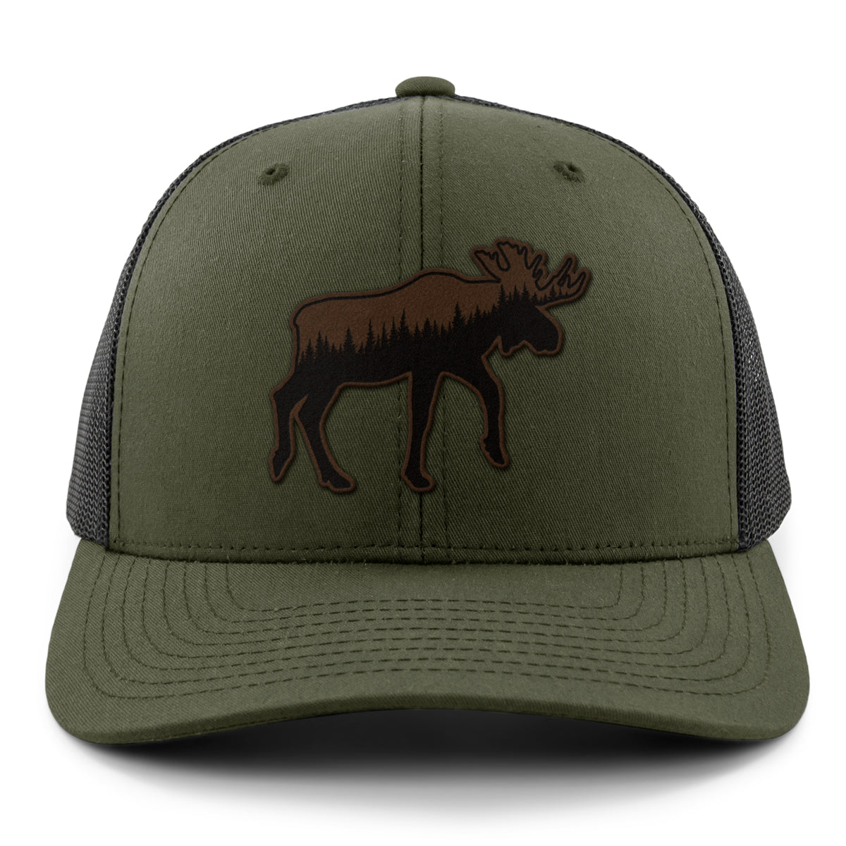 Moose Tree Skyline Leather Patch Classic Snapback Trucker - Chowdaheadz