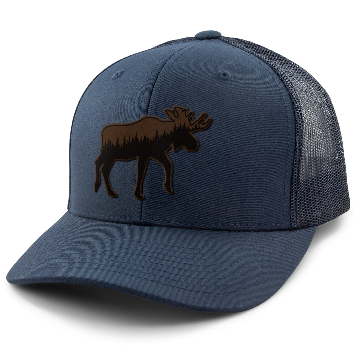 Moose Tree Skyline Leather Patch Classic Snapback Trucker - Chowdaheadz