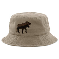 Moose Tree Skyline Leather Patch Bucket Hat - Chowdaheadz